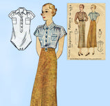 Simplicity 1565: 1930s Misses Skirt & Blouse Size 34 Bust Vintage Sewing Pattern