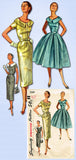 1950s Vintage Simplicity Sewing Pattern 1566 Misses Cocktail Dress Size 18 36 Bust
