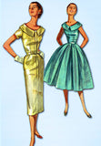 1950s Vintage Simplicity Sewing Pattern 1566 Misses Cocktail Dress Size 14 32B