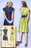 1940s Vintage Simplicity Sewing Pattern 1566 Misses WWII Day Dress Size 16 34B