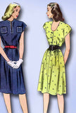 1940s Vintage Simplicity Sewing Pattern 1566 Misses WWII Day Dress Size 16 34B