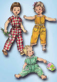 1950s Vintage Simplicity Sewing Pattern 1594 Toddler Girls Coveralls Size 1