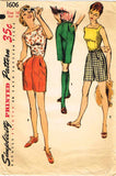 1950s Vintage Simplicity Sewing Pattern 1606 Misses Blouse and Shorts Size 16