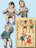 1930s Vintage Simplicity Sewing Pattern 1614 Toddler Boys Romper or Creeper Sz 3