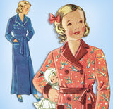 1930s Vintage Simplicity Sewing Pattern 1637 Cute Little Girls Bathrobe Size 12