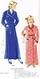 1930s Vintage Simplicity Sewing Pattern 1637 Cute Little Girls Bathrobe Size 12