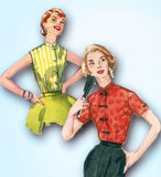 1950s Vintage Simplicity Sewing Pattern 1642 Misses Set of Blouses Size 18 36 B