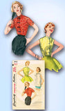 1950s Vintage Simplicity Sewing Pattern 1642 Misses Set of Blouses Size 18 36 B