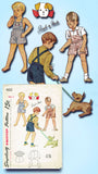 1940s Vintage Simplicity Sewing Pattern 1652 Toddler Boys Puppy Overalls Size 2