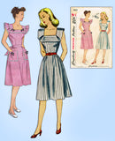 1940s Vintage Simplicity Sewing Pattern 1663 Uncut Misses Sun Dress Size 30 Bust
