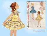 Simplicity 1670: 1950s Sweet Toddler Girls Sun Dress Sz 4 Vintage Sewing Pattern