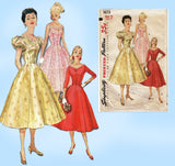 Simplicity 1673: 1950s Misses Cocktail Dress Size 34 Bust Vintage Sewing Pattern