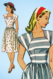 1940s Vintage Simplicity Sewing Pattern 1676 Easy Misses Summer Dress Sz 14 32B