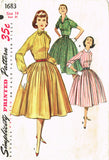 1950s Misses Simplicity Sewing Pattern 1683 Misses Rockabilly Dress Size 14 34B