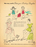 1940s Vintage Simplicity Sewing Pattern 1687 Toddler Girls Overalls & Smock Sz 1