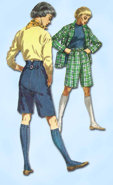 1950s Vintage Simplicity Sewing Pattern 1695 Uncut Misses Shorts and Blazer Sz11