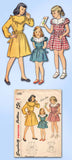 1940s Vintage Simplicity Sewing Pattern 1700 Easy Uncut Toddler Girls Dress Sz 6 -Vintage4me2