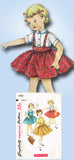 1950s Vintage Simplicity Sewing Pattern 1702 Simple Girls Skirt & Blouse Size 4