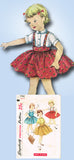 1950s Vintage Simplicity Sewing Pattern 1702 Easy Girls Skirt & Blouse Size 6