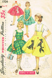 1950s Vintage Simplicity Sewing Pattern 1704 Uncut Girls Poodle Skirt Size 10 -Vintage4me2