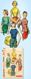 1950s Vintage Simplicity Sewing Pattern 1727 Easy Misses Kimono Blouse Size 34B