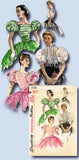 1950s Vintage Simplicity Sewing Pattern 1728 Misses Puff Sleeve Blouse Size 34 B
