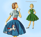 1950s Vintage Simplicity Sewing Pattern 1741 Uncut Girls Poodle Skirt Size 8