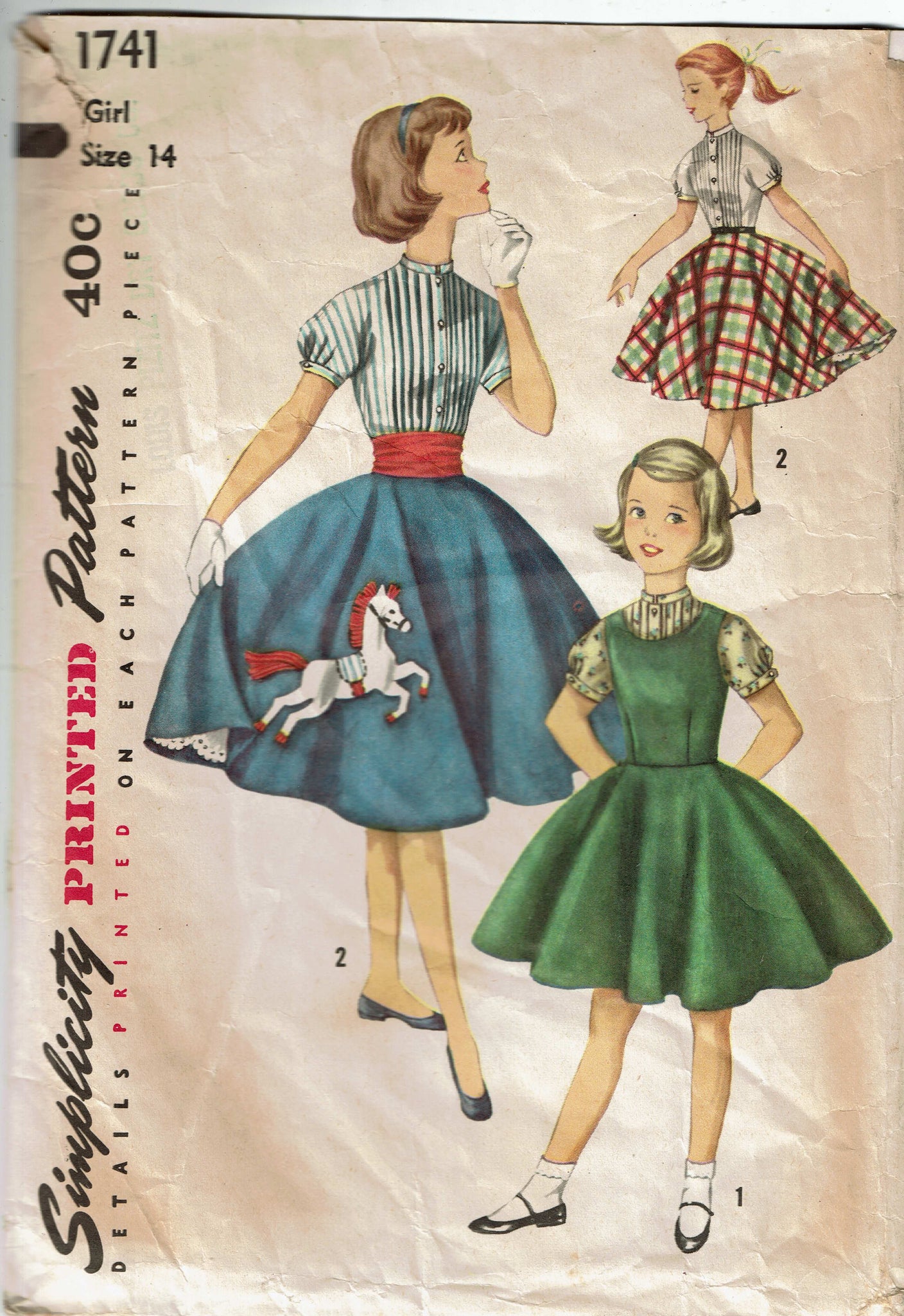 1950s Vintage Simplicity Sewing Pattern 1741 Cute Girls Poodle Skirt Vintage4me2 1950s Vintage Simplicity Sewing Pattern 1741 Cute Girls Poodle Skirt Vintage4me2