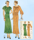 1930s Vintage Simplicity Sewing Pattern 1745 Misses Afternoon Dress Size 34 Bust