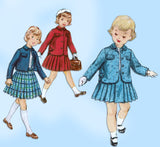 1950s Vintage Simplicity Sewing Pattern 1747 Uncut Toddler Girls Suit Sz 6