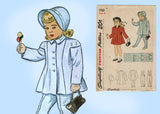 Simplicity 1761: 1940s Uncut Toddler Girls Coat & Hat Sz6 Vintage Sewing Pattern