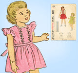 1940s Vintage Simplicity Sewing Pattern 1785 Uncut Toddler Girls Dress Size 6 - Vintage4me2