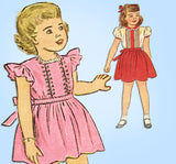 1940s Vintage Simplicity Sewing Pattern 1785 Uncut Toddler Girls Dress Size 6 - Vintage4me2