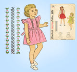 1940s Vintage Simplicity Sewing Pattern 1785 Uncut Toddler Girls Dress Size 6 - Vintage4me2