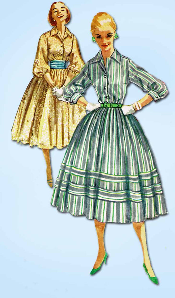 1950s Vintage Simplicity Sewing Pattern 1794 FF Misses Rockabilly Dress Size 34B