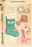 1950s Vintage Simplicity Sewing Pattern 1804 Cute Set of Baby Clothes & Gifts Sz 1