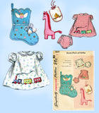 1950s Vintage Simplicity Sewing Pattern 1804 Cute Set of Baby Clothes & Gifts Sz 1