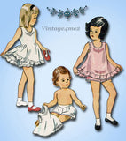 1940s Vintage Simplicity Sewing Pattern 1806 Toddler Girls Slip & Panties Sz 2