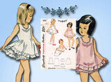 1940s Vintage Simplicity Sewing Pattern 1806 Toddler Girls Slip & Panties Sz 2