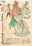 1950s Vintage Simplicity Sewing Pattern 1808 18in High Heel Doll Clothes ORIG