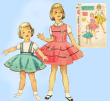 Simplicity 1823: 1950s Cute Baby Girls Skirt or Jumper Sz 1 Vintage Sewing Pattern
