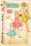 Simplicity 1823: 1950s Toddler Girls Skirt or Jumper Sz 5 Vintage Sewing Pattern