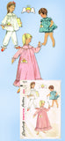 1950s Vintage Simplicity Sewing Pattern 1824 Toddler Girls Angel Nightgown Sz 2