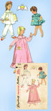1950s Vintage Simplicity Sewing Pattern 1824 Toddler Girls Angel Nightgown Sz 4