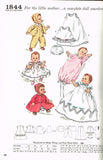 1950s Vintage Simplicity Sewing Pattern 1844 Tiny Tears 16 Inch Doll Clothes