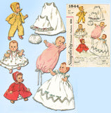 1950s Vintage Simplicity Sewing Pattern 1844 Tiny Tears 20 Inch Doll Clothes