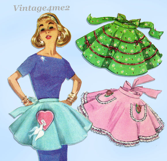 1950s Vintage Simplicity Sewing Pattern 1846 Cute Misses Holiday Party Apron