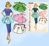 1950s Vintage Simplicity Sewing Pattern 1846 Cute Misses Holiday Party Apron