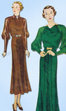 Simplicity 1850: 1930s Rare Misses Dinner Dress Sz 38 B Vintage Sewing Pattern