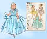 Simplicity 1862: 1950s Uncut Toddler Girls Gown Size 4 Vintage Sewing Pattern